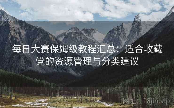 每日大赛保姆级教程汇总：适合收藏党的资源管理与分类建议