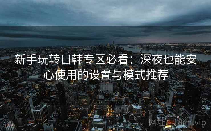 新手玩转日韩专区必看：深夜也能安心使用的设置与模式推荐