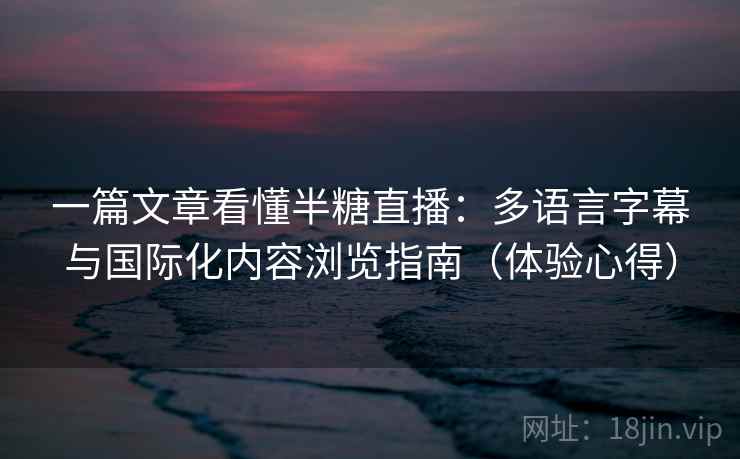 一篇文章看懂半糖直播：多语言字幕与国际化内容浏览指南（体验心得）